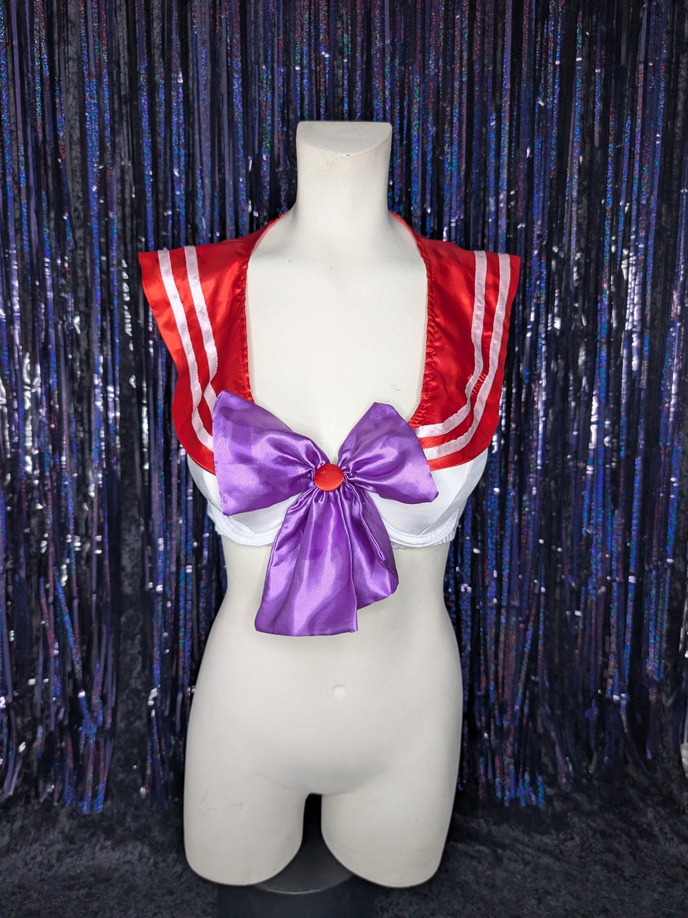 Sailor Mars Crop Top Costume with Purple Bow